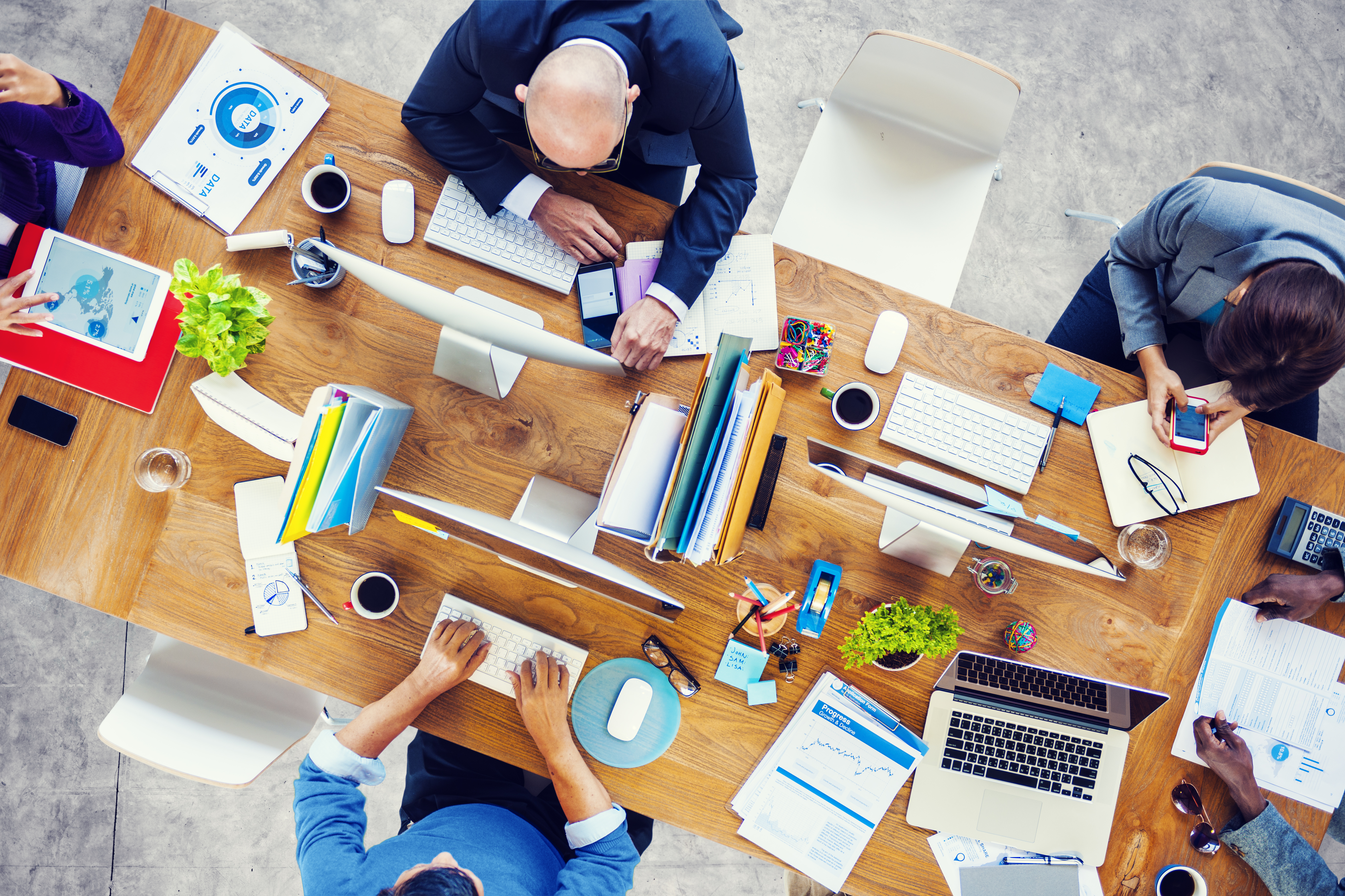 Group of Multiethnic Busy People Working in an Office